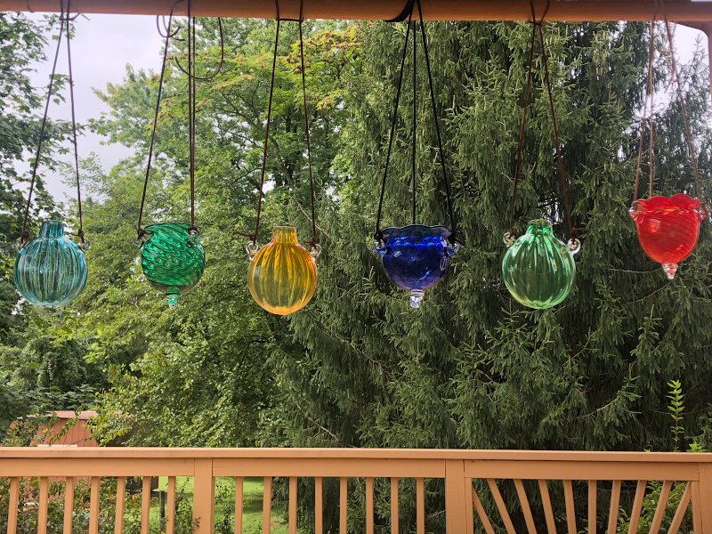 Flasks and Planters, blown glass