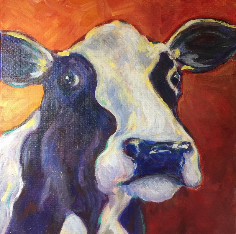 Cow, acrylic on canvas
