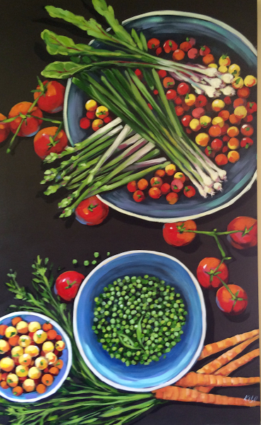 Kitchen Bowls, acrylic on canvas