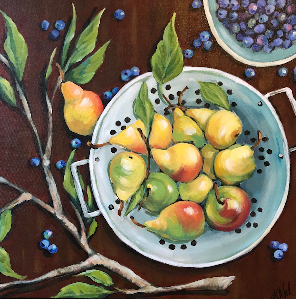 Pears, acrylic on canvas