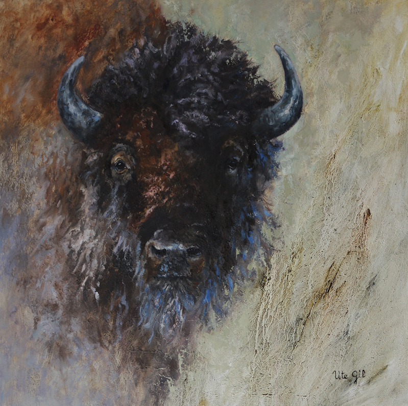 Bison, oil on canvas